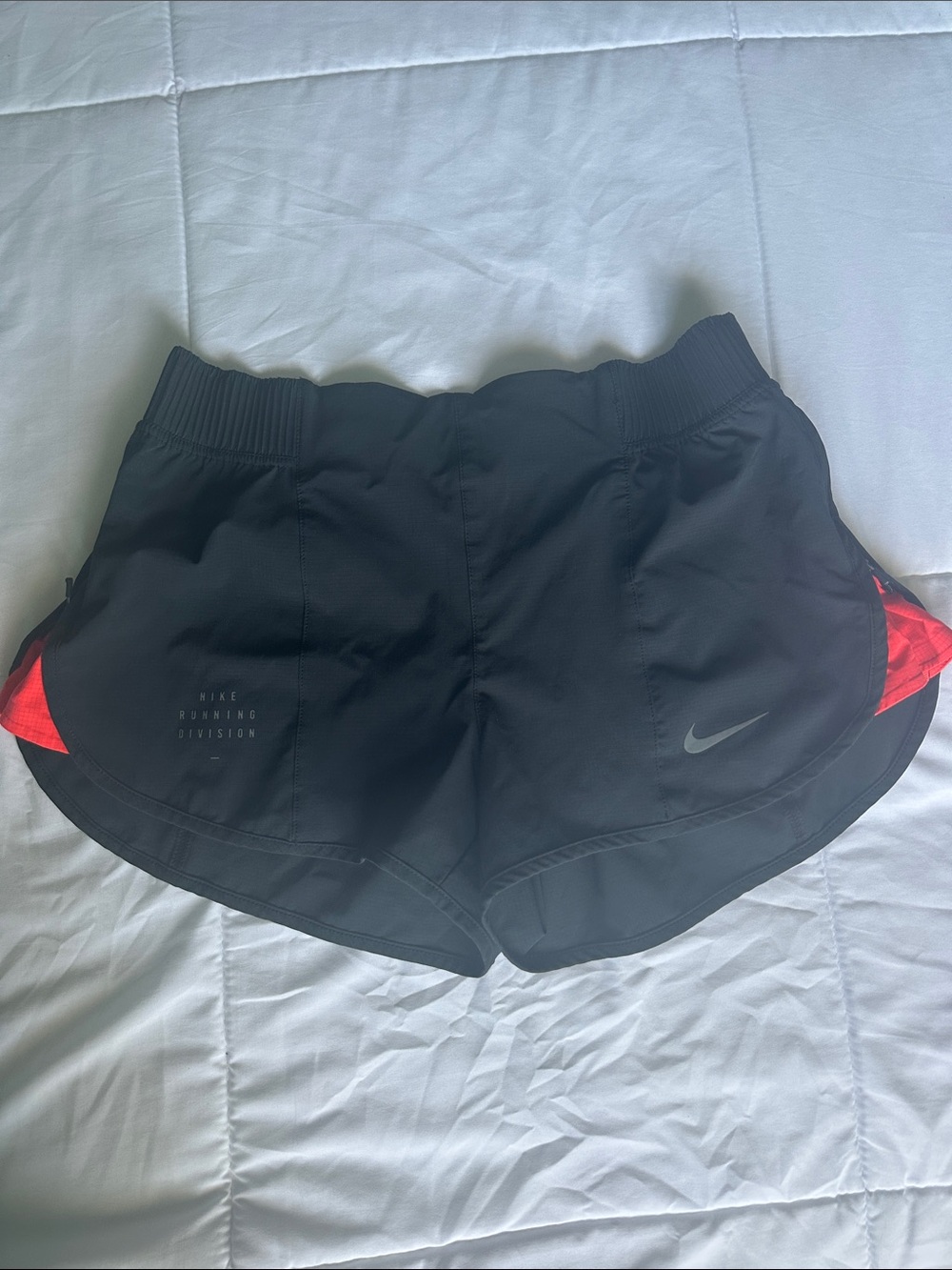 Nike Women's Running Black Athletic Shorts with Red Trim